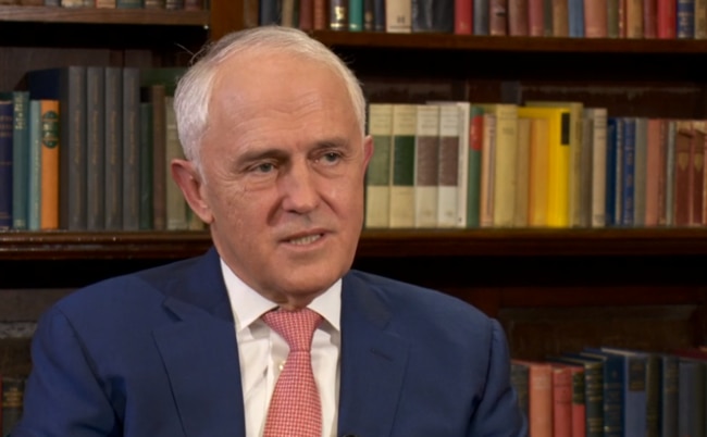 Malcolm Turnbull appearing on the BBC.