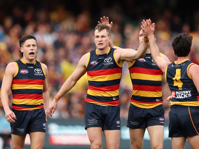 Adelaide Crow’s newest Malcolm Blight medallist Jordan Dawson believes his side could have beaten either of the grand finalists if they made it to the big dance. Picture: Getty Images.