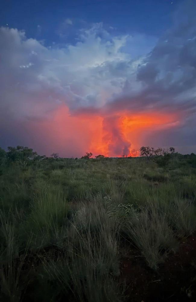 A fire was reported on Friday evening at Tennant Creek. Picture: Senior Fire Management Officer Troy Munckton