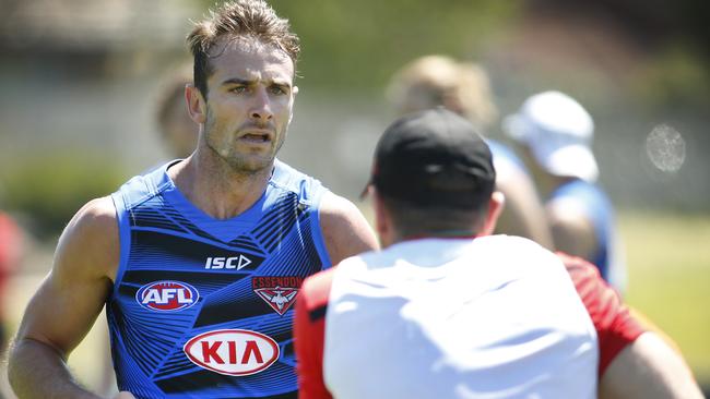 Jobe Watson at Essendon training on Friday. Picture: David Caird