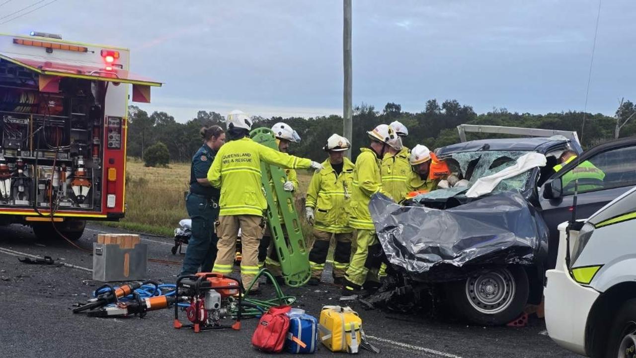 The scene of a crash in Dundowran.