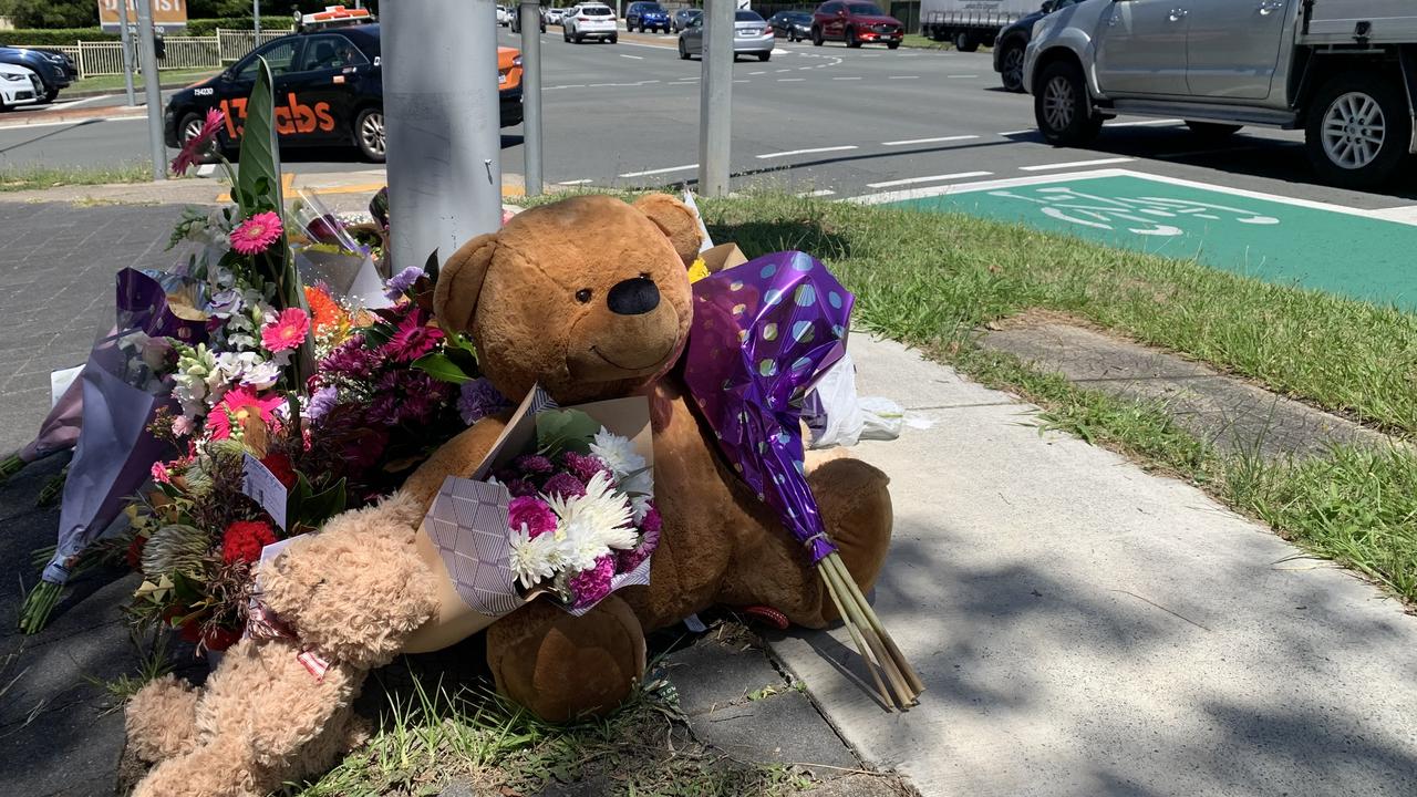 Devastated locals left flowers, notes and child’s toys at the scene. Picture: James Hall