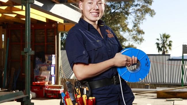 Ash Gammie is in her second year of her electrotechnology apprenticeship. Picture: Tim Hunter