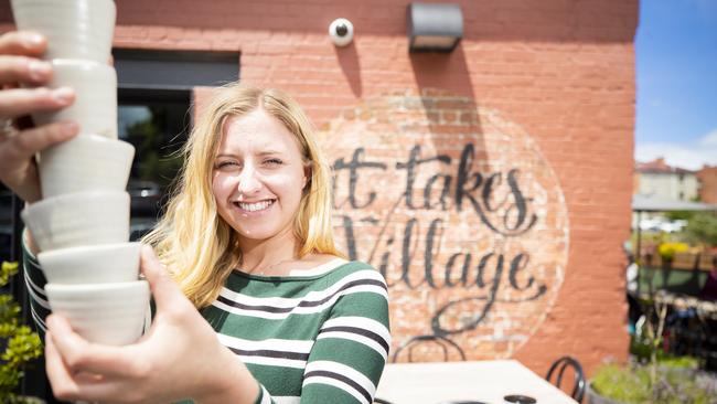 Hamlet Cafe owner Emily Briffa is ready to celebrate 20,000 hours of training with free coffee all day. Picture: RICHARD JUPE