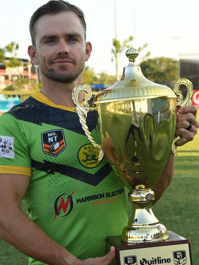 NRL NT Palmerston men's captain Alex Johnson ahead of the 2022 grand final. Picture: (A)manda Parkinson