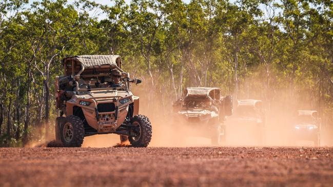 MRZRs bashing through the Northern Territory. Picture: Royal Marines.