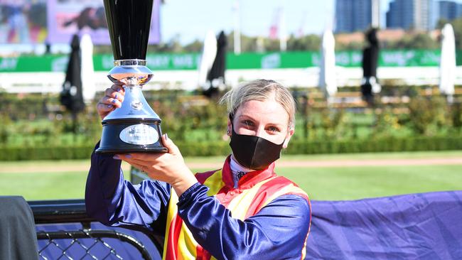 Kah after winning the Black Caviar Lightning at Flemington. Picture: Brett Holburt/Racing Photos