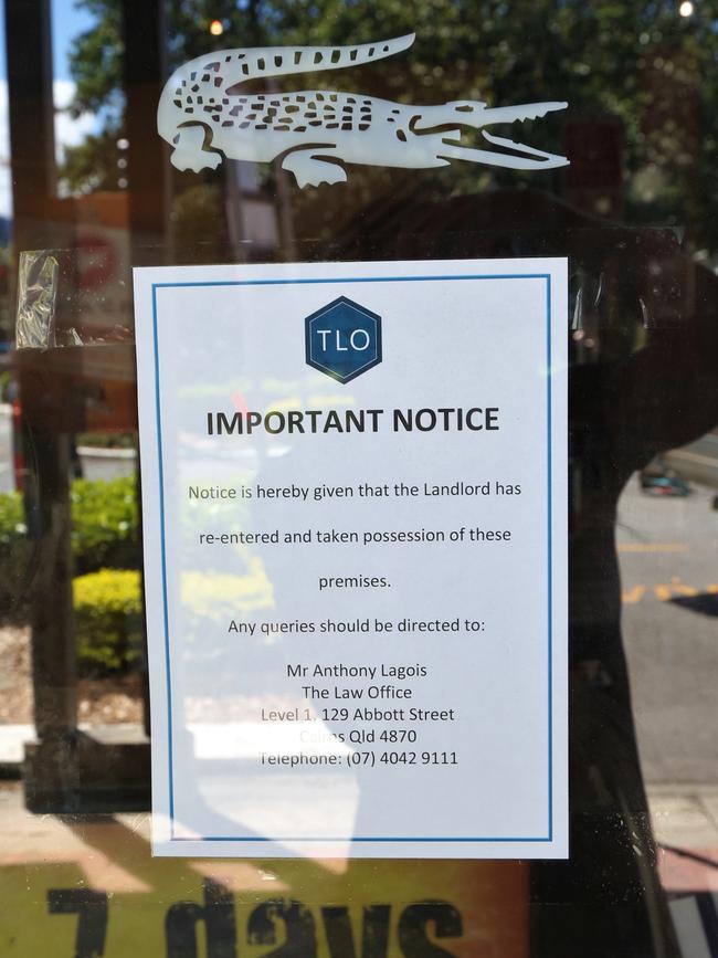 The notice that appeared in the Cairns Outback Jacks restaurant recently. Picture: PETER CARRUTHERS