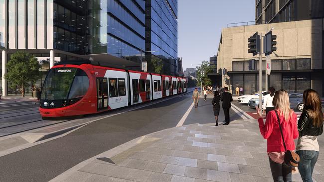 Trams will travel past Western Sydney University.