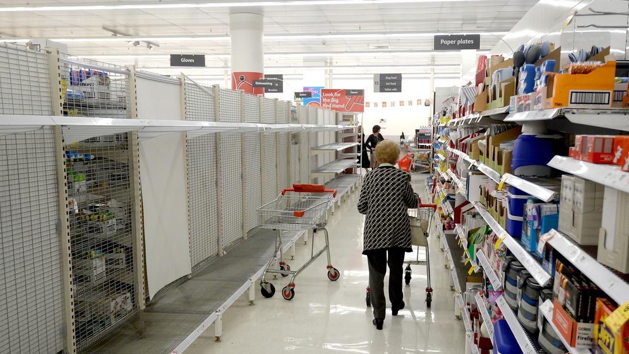 Australians have been panic-buying certain goods at supermarkets. Picture: Jeremy Piper