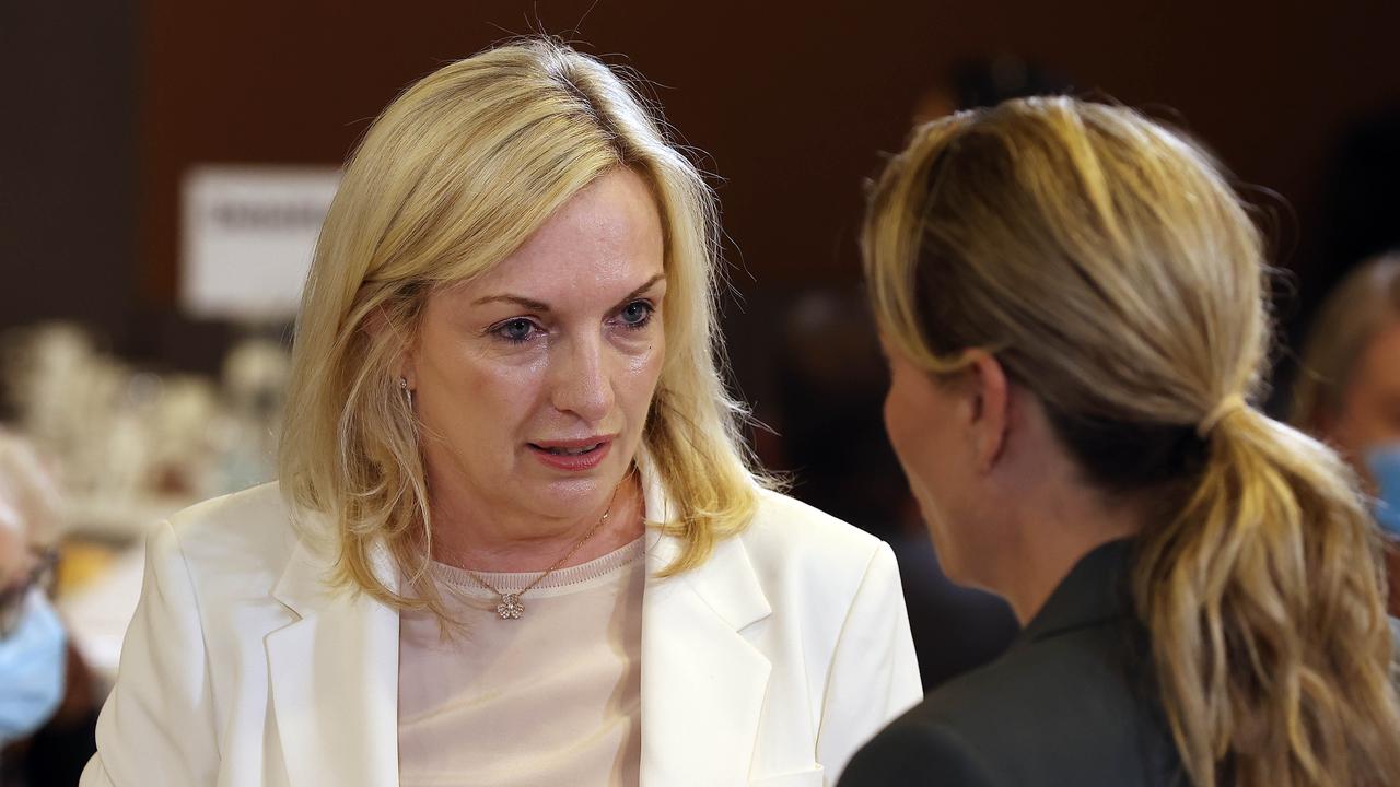 Christine Holgate at the National Press Club in Canberra to listen to Brittany Higgins and Grace Tame speak. Picture: NCA Newswire/Gary Ramage