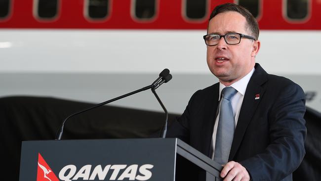 Qantas CEO Alan Joyce has issued a blunt message to employees reluctant to be vaccinated against Covid-19. Picture: AAP