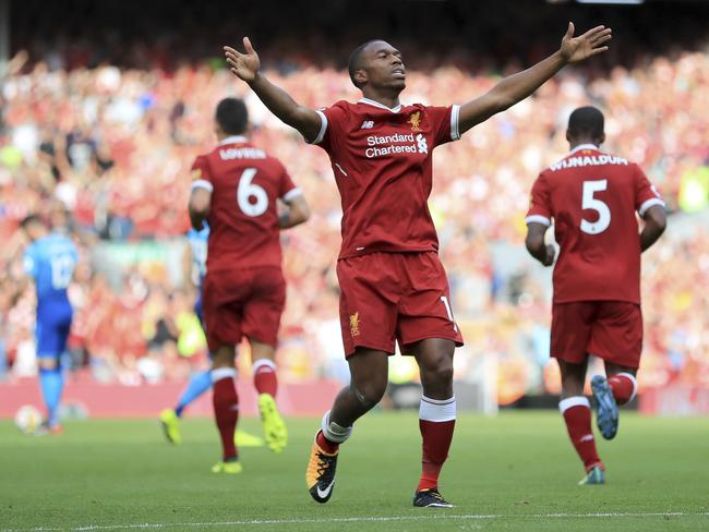 Liverpool's Daniel Sturridge celebrates.