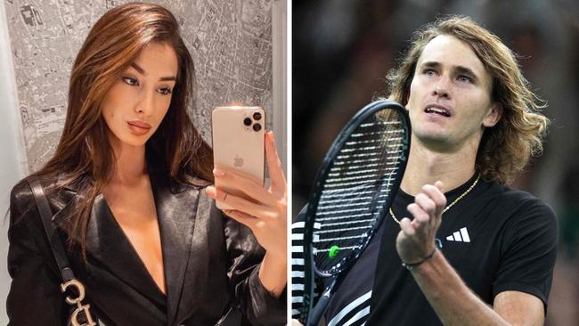 Brenda Patea and Alexander Zverev. Photo: Instagram and Getty.