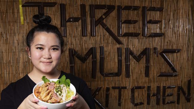 Hien Vu, is the sister of Three Mums Kitchen owner, Minh Vu. Uber Eats launches in Darwin today and Three Mums Kitchen in the Voyager Arcade will be one of the 20 or so Darwin restaurants participating in the new service. Picture: Keri Megelus