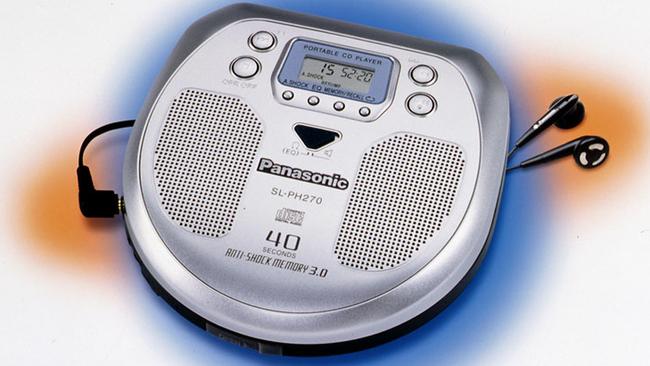 A Panasonic compact portable CD player, which gave way to MP3 and Minidisc Players.