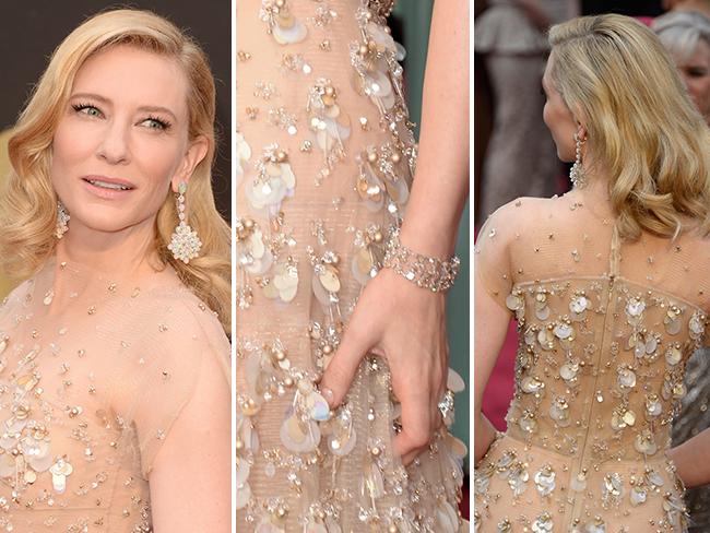 DETAILS: Cate Blanchett on the red carpet at the Oscars 2014. Picture: Getty