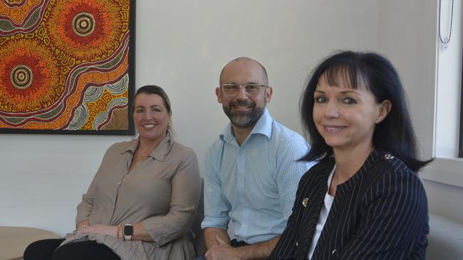 Talking about the success OzChild had in reuniting displaced children with their families are (from left) Specialist foster carer Natalie Sykes, Shadow treasurer and Toowoomba South MP David Janetzki, OzChild CEO Lisa Griffiths.