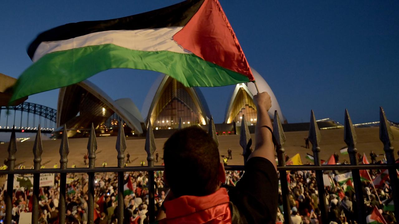 The pro-Palestine protests outside the Sydney Opera House on October 9 last year. Picture: NCA NewsWire / Jeremy Piper