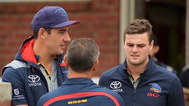 Skipper Taylor Walker remains on the sidelines while Brad Crouch has been ruled out for the year. Picture: Daniel Kalisz/Getty Images