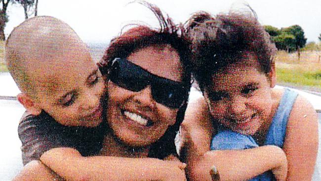 Adeline Yvette Wilson-Rigney, centre, with Amber Rose Rigney, right, and Korey Lee Mitchell, left. Picture: Supplied by the Wilson-Rigney family.