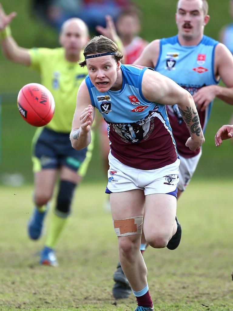 Oscar Cooke chases the leather against Ocean Grove.