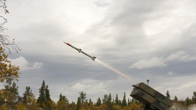 The NASAMS canister launcher firing an AMRAAM missile. Photo: Defence