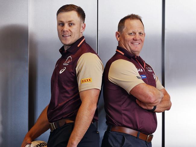 Billy Walters with his dad and coach Kevin Walters. Picture: Sam Ruttyn