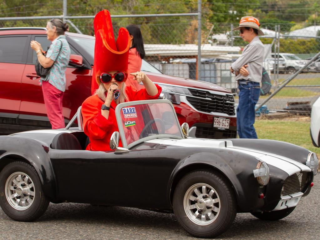 Small car but a big voice at the 2023 Gayndah Orange Festival.