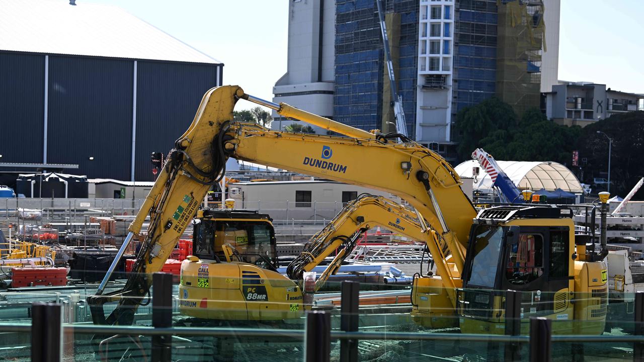 The Cross River Rail work site at Woolloongabba. Picture: Lyndon Mechielsen/Courier Mail