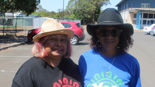 Gooreng Gooreng women Aunty Julie Appo and Denise Johnston-Fines said they were happily surprised by the numbers of people indicating they would be voting in support of the Voice proposal.