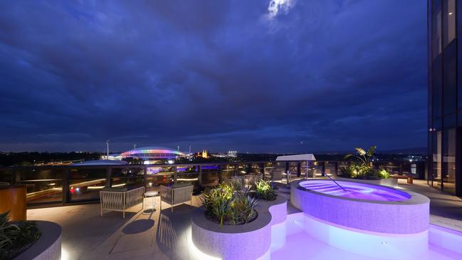 Pool area at EOS by SkyCity.