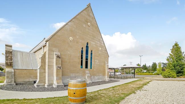 The sandstone facade of the former church. Pic: RAY WHITE HOBART