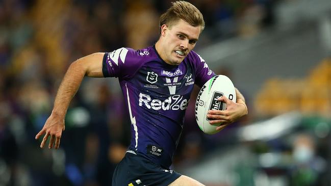 Ryan Papenhuyzen in full flight during NRL Qualifying Final. Picture: Getty Images