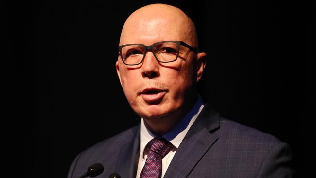 BRISBANE, AUSTRALIA - NewsWIRE Photos JULY 8, 2023: Federal Leader of the opposition the Hon Peter Dutton MP during the LNP annual state conference held in Brisbane. Picture: NCA NewsWIRE/Tertius Pickard