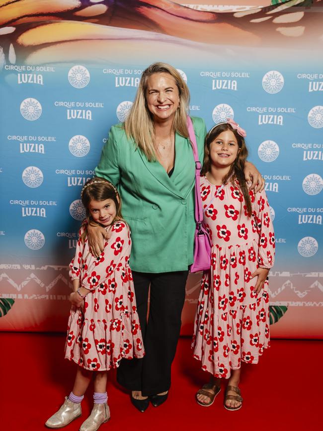 Libby Trickett with daughters Edwina Daisy “Eddie” Trickett (left) and Poppy Trickett. Picture: Supplied