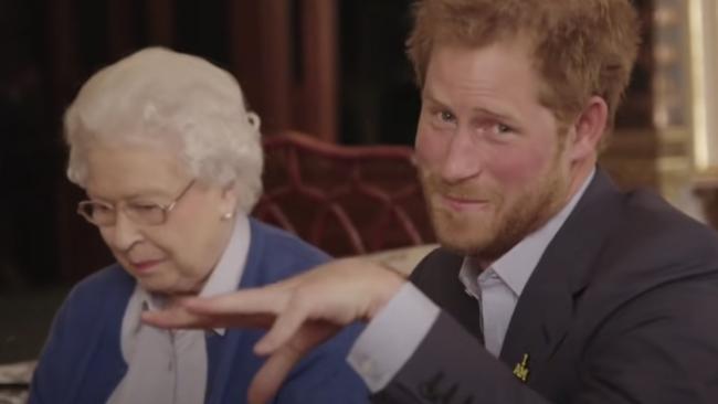 Harry made a cheeky Invictus Games video with the Queen in 2016.