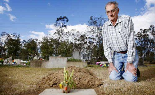 Ken Stark of Raceview is devastated he cannot be buried next to his wife. Picture: Photo David Nielsen