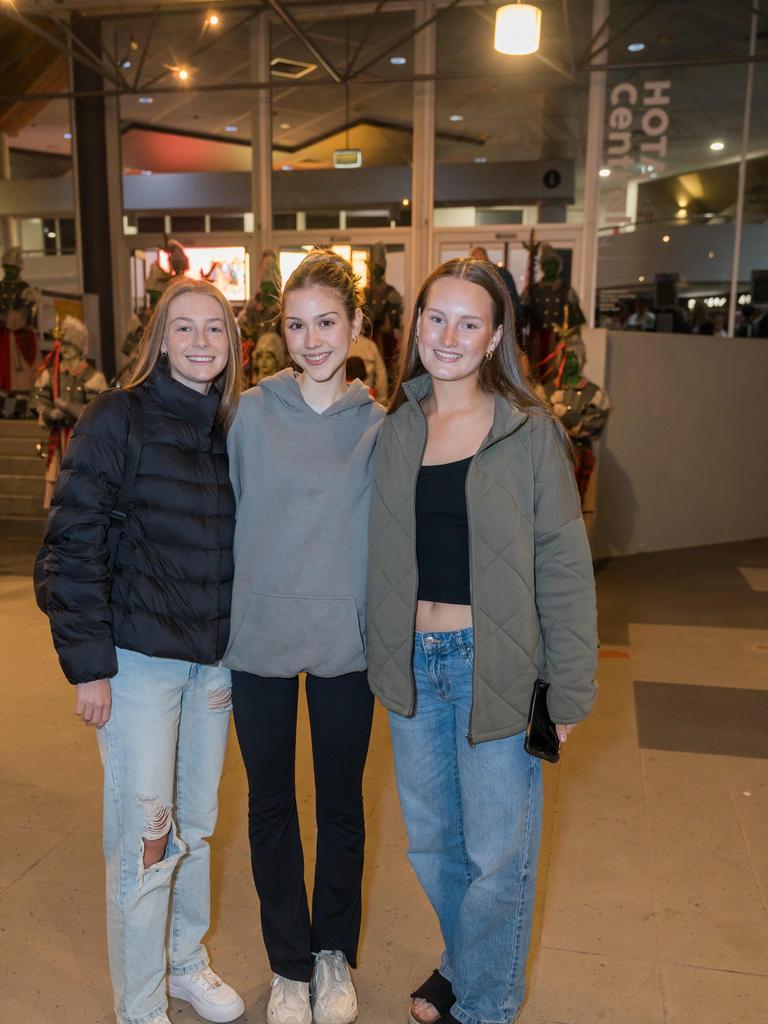 Makayla Isedale, Sienna Roebig and Natalie Haile at the Aquinas College Wizard of Oz Musical at HOTA. Picture Steven Grevis (The Pulse with Portia Large).