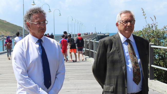 Cr Paul Amos (left) has lodged a rescission motion against last week’s airport lease decision. He was surprised to hear Cr George Cecato (right) and Keith Rhoades wanted the rescission motion dealt with sooner than at the next (and last for the year) ordinary meeting. As a result an extraordinary meeting will be held this Wednesday.