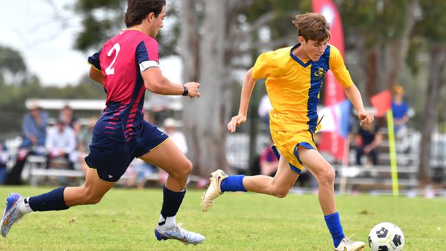 GPS first XI soccer, Brisbane SHS v Toowoomba Grammar. Saturday April 29, 2023. Picture, John Gass