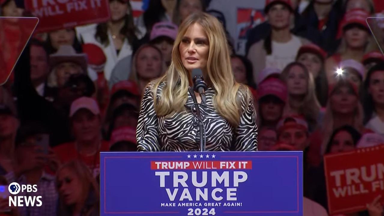 Melania Trump spoke for the first time in this campaign. Picture: PBS News