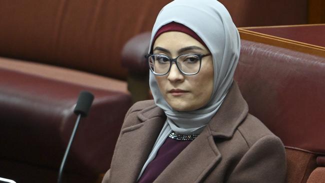 Senator Fatima Payman crossed the floor to support a motion on Palestinian statehood last week. Picture: NewsWire / Martin Ollman