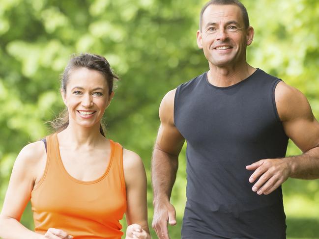 Sport couple running