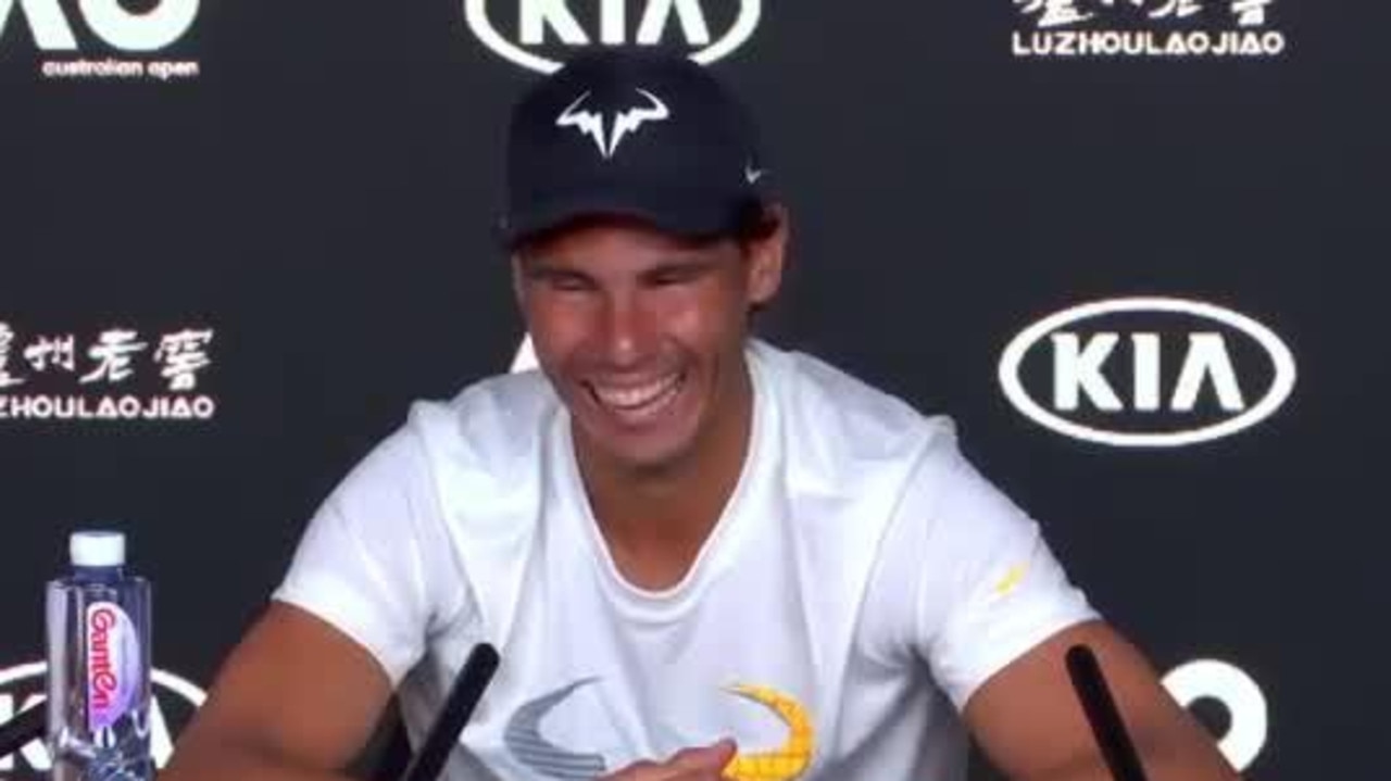 Rafael Nadal was almost in tears after a reporter fell asleep in a press conference.