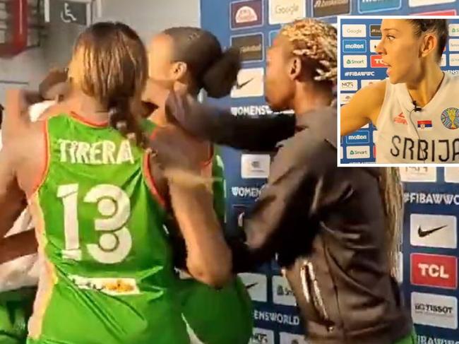 A fight browk out between two Mali teammates.