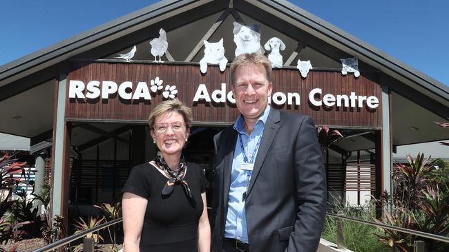 RSPCA chair Justine Hickey, pictured with chief executive Darren Maier, says she would welcome a review into the organisation. Picture: Annette Dew