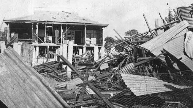 A building demolished by a Japanese bomb similar to the one in Dave Suter’s collection during the bombing of Darwin in 1942.