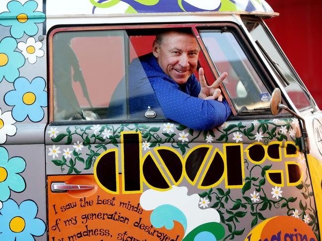 Tony Denny in a Kombi at his $70 million classic car museum at West Gosford. Picture: Sue Graham