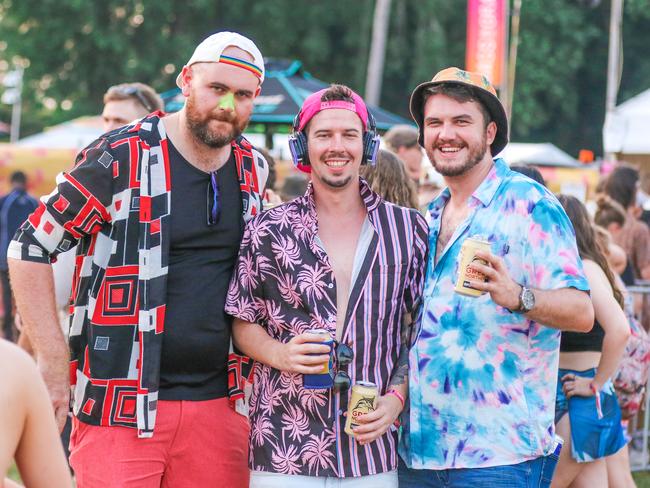 Tom Ewin, Ashley Dwyer and Travis Tunstall at BASS IN THE GRASS 2022 Picture: Glenn Campbell